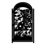 Decorative Steel Garden Gate - Fairytale Mushroom Design - Artistic Steel Panel - Custom Gate 3 small