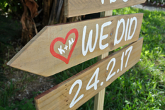 Gift For Wedding. Rustic Wedding Beach Sign. I Do We Did Vows Arrows Sign 2 small