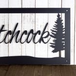 Personalized Rectangular Metal Family Name Plaque with Doe Deer, Script Lettering 3 small