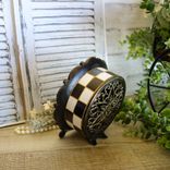 Courtly Clock Checked Clock Hand Painted Black And White Checks Clock 3 small