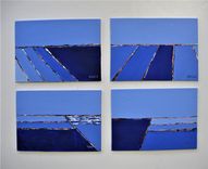 Original Acrylic Art Canvas, 7" X 5", Seascape, Landscape 5 small