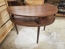 Walnut Kidney Shaped Mid Century Style End Tables 1 small
