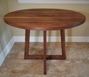 Custom Round Walnut Dining Table 6 small