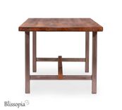 Industrial Dining Table - Reclaimed Wood And Metal Table - Rustic Modern Table - Conference Table 6 small