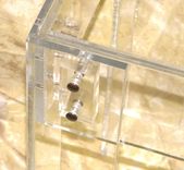 Acrylic Side / End Table Brass Button Connectors On Corners - Hand Crafted, Custom Made 2 small