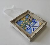 Framed Sunflower And Tulip Acrylic Painting, 5" X 5", Original Acrylic Art Canvas 3 small