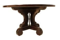 Lourdes Trestle Round Dining Table Built In Reclaimed Wood 4 small
