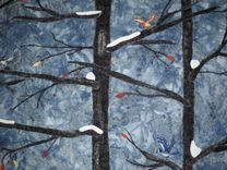 Wintry Woods  Art Quilt 4 small