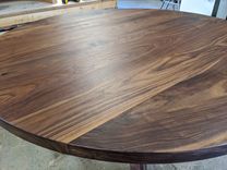 Custom Modern Round Walnut Dining Table 2 small