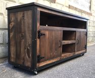 Rustic Industrial Barn Board / Reclaimed Wood Media Stand / Tv / Entertainment Stand 5 small