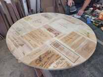 Wine Crate Dining Table - Tabella - Reclaimed Wine Crates And Steel Base 6 small