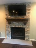 Fireplace Mantel Traditional Dental Molding Snake River Design With Corbels Stained Dark Walnut 6 small