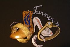 Cake Topper Special Theme Cowboy Boot Heel Multi Color Hand Drawn Graphic Custom Example 6 small