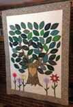 Custom Family Tree Heritage Heirloom Appliqued And Embroidered Quilt With 3d Flowers 2 small