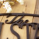 Custom Hanging Oval Metal Family Name Sign 2 small