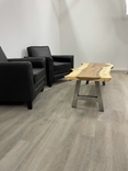 Rustic Coffee Table, Black Gum Coffee Table, Live Edge Coffee Table,  A Legs, Sawhorse 4 small