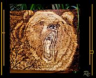 Hunting Cabin, Art, Decor, Grizzly Bear, Bear, Art, Hunter Gift, Elk, Wold,  Gifts, Husband Gift, Cabin, Decor, Wood Burning 3 small