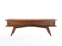 Modern Tv Console, Mid Century Modern Style In Solid Walnut "Montecito" 1 small