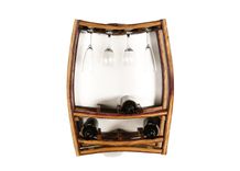 Wine Barrel Hanging Wine And Glass Rack - Rosato - Made From Retired California Wine Barrels 1 small