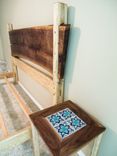 Bed, King Size - Ash, Oak And Walnut Flitch With Matching Nightstands. 3 small
