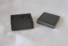 Industrial Steel Coasters; Distressed Metal Beverage Coaster Sets 3 small