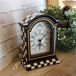 Courtly Mantle Clock Black And White Checked Clock Decor 5 small