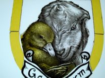 Stained Glass Pet Portrait - Painted Stained Glass Crest, Home Decor, Window Decor 5 small