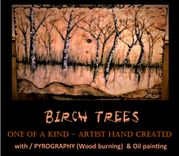 Original - 4 Foot - Mixed Media - Birch Tree Painting One Of A Kind - Art - Only One Available 5 small