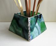 Day Lilies In Stained Glass- Centerpiece/ Sculpture 3 small