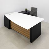 Custom Executive Office Desk With Credenza, Tempered Glas Top - Avenue Curved Desk 2 small