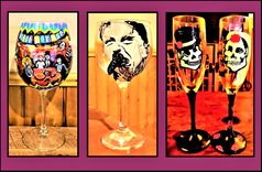Custom, Wine Glass, Hand Painted, Any Image, Words, Designs, Wine, Champagne, Bottle 2 small