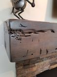 Fireplace Mantel Rustic Distressed Knotty Alder Salvaged Beam Design Coastal Gray Finish 2 small