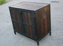 Modern Industrial Nightstand. Vintage Industrial End Table. Reclaimed Wood And Steel Buffet. 2 small