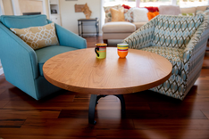 Round Wood Coffee Table, Modern Coffee, Round Pedestal Coffee Table, Wood Pedestal Coffee Table 3 small