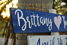 Nautical Beach Directional Sign, Wood Arrow Signage For Wedding 3 small