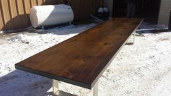 16' Custom Elite Walnut Table Stainless Steel Base 6 small