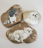 Pet Portrait On Rock - Custom Hand Painted Realistic Cat Or Dog Portrait On A Rock 1 small