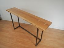 Live Edge Cherry And Steel Mid Century Modern Console Table 1 small