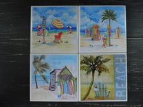 Beach Theme Ceramic Coasters 5 small