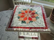 Stained Glass Mosaic Top Folding Plant Stand 2 small