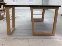 Maple And Walnut Desk With Open Shelving And Repositionable Return 6 small