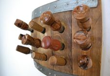 Wine Bottle Wall Mounted Stopper Display - Vintners Dozen - Made From Reclaimed Ca Wine Barrels 4 small