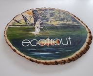 Custom Painting On Rustic Live Edge Basswood Slice For Father's Day! 2 small
