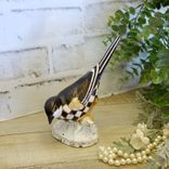 Courtly Songbird Figurine Checked Bird Decor 5 small