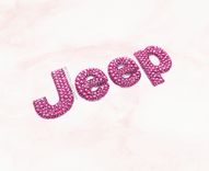 Pink Jeep Crystallized Car Emblem Letters Bling Genuine European Crystals Bedazzled 1 small
