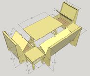Kitchen Eat-In Corner, Kitchen Dining Table And Benches, 5 small