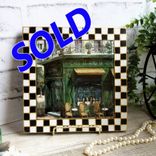 Hand Painted Checks Courtly Picture Frame Old Town French Cafe Decor 1 small