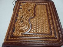 Bcl348 Large Square Pistol Case In Pumpkin With Western Floral 4 small