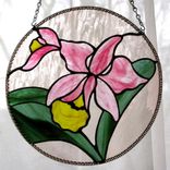Orchids Stained Glass Window 1 small