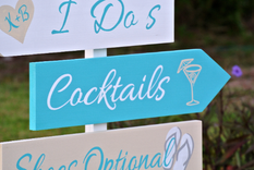 Beach Wedding Welcome Sign, Turquoise Tropical Wedding Direction Signs 3 small